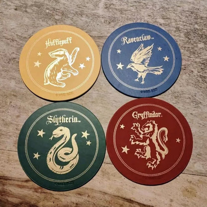 Harry Potter Hogwarts House Crest Drinks Coaster 4 Pack Set