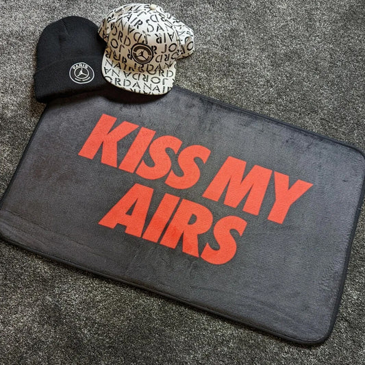 Kiss My Airs - Black & Red Sneaker Trainers Floor Mat - 80cm x 50cm