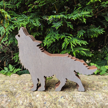 Wooden Wolf Artistic Display Décor Sculpture