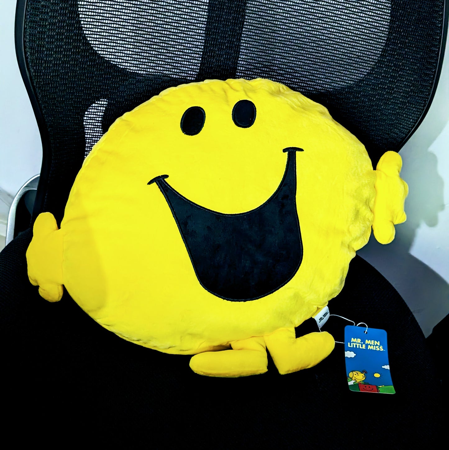 Mr. Happy Plush Pillow - Official Mr. Men Series Merchandise